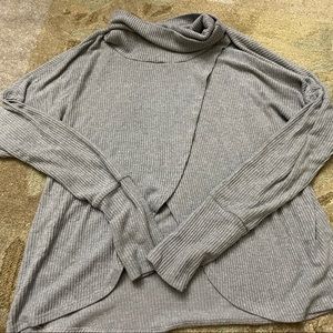 Blue life ribbed long sleeve turtle neck swing tulip sweater size M modal blend